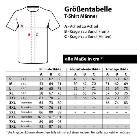 shirt größe tabelle